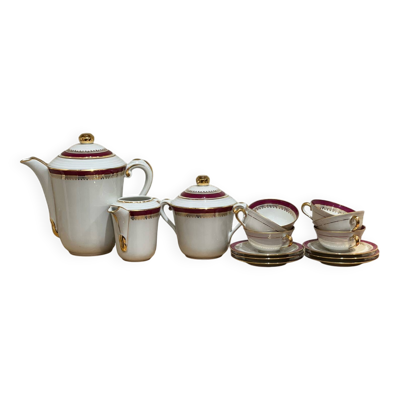 Service café porcelaine Limoges pour 6 personnes