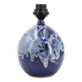 Fat lava blue ceramic potter's lamp, 1970s