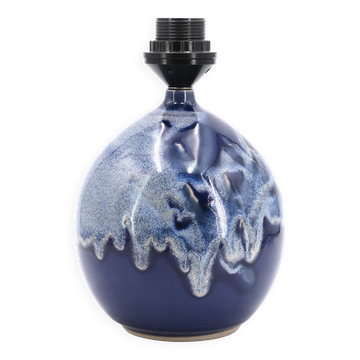 Lampe de potier en céramique fat lava bleu, années 70
