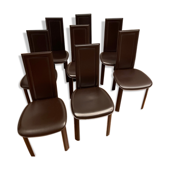 Chaises cuir chocolat Roche Bobois