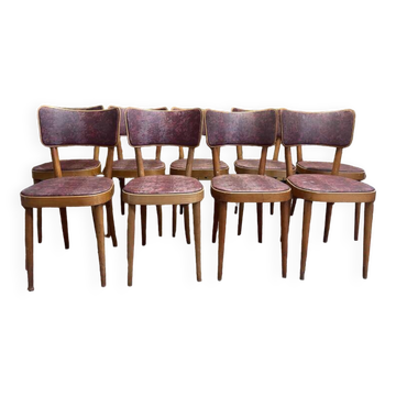 Set of 9 Baumann bistro chairs