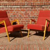Pair of red armchairs Interier Praha