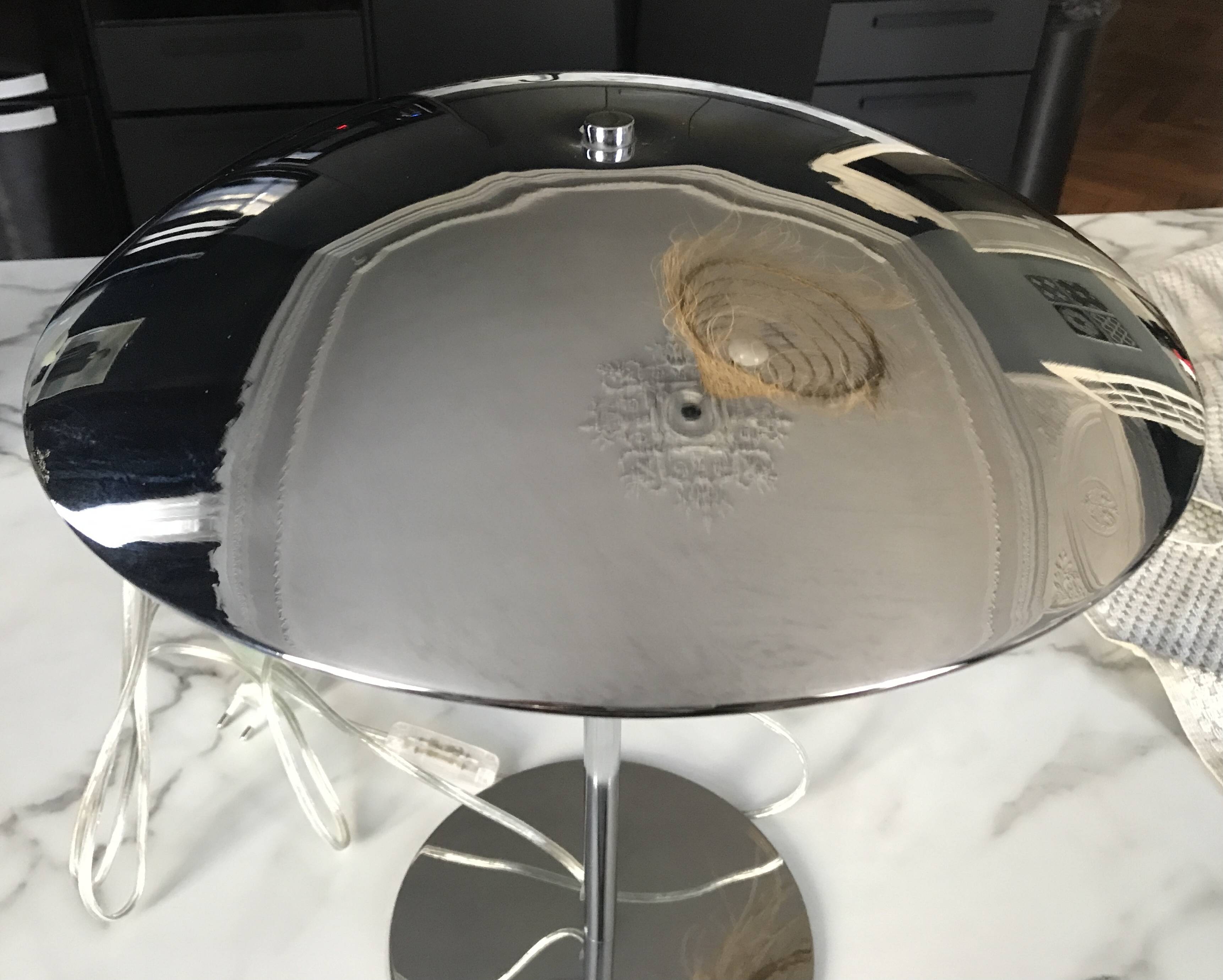 Chrome metal UFO or mushroom lamp