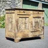 Old wooden sideboard, wooden furniture, brutalist storage furniture