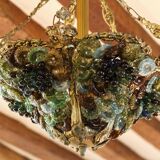 Murano chandelier in bronze, fruit clusters, glass paste