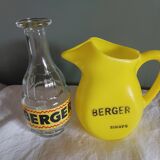Vintage berger glass carafe & plastic pitcher