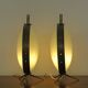 French Metal Glass table lamps 1950s