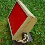 Square red lamp to install, industrial style