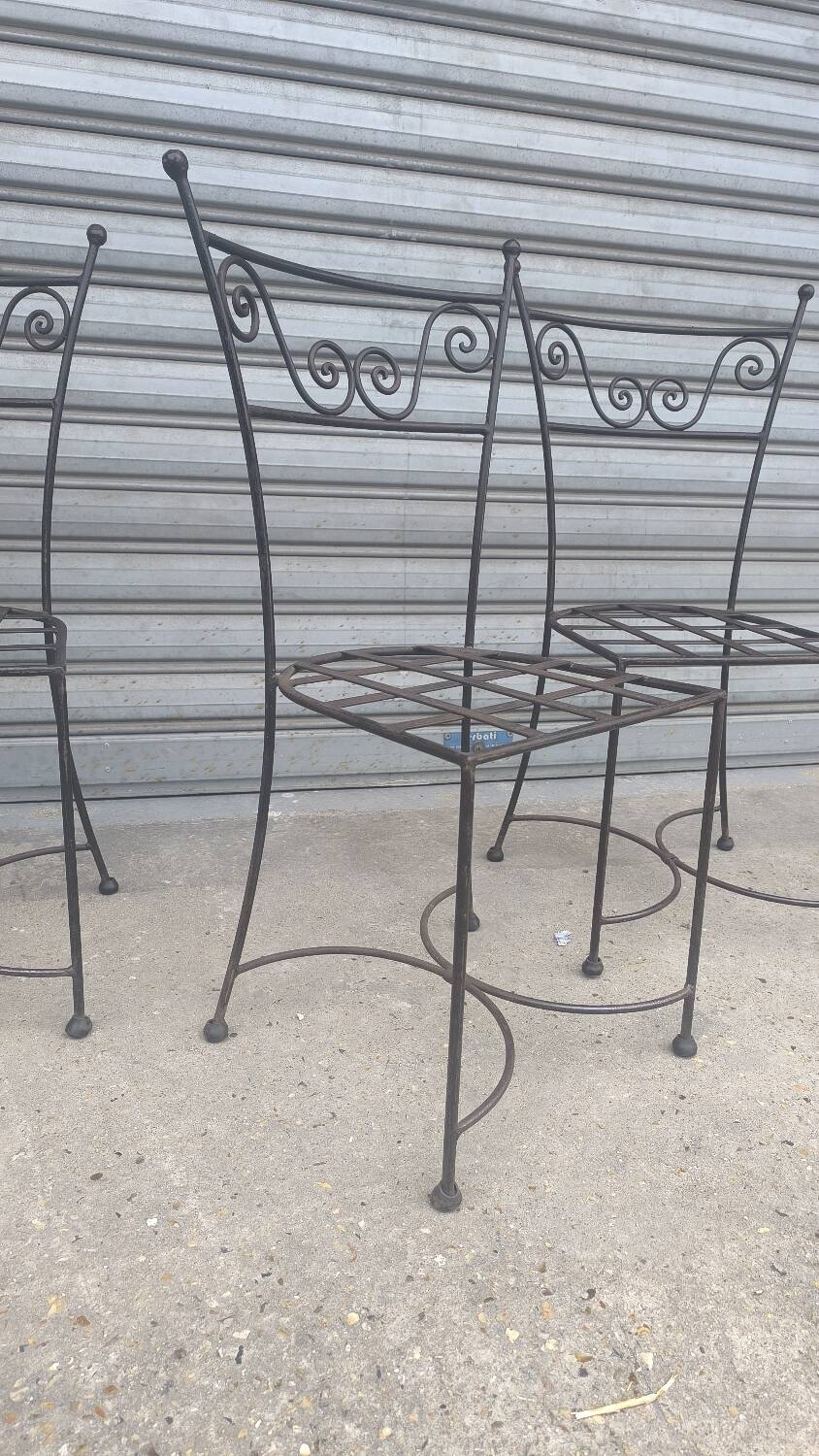 Set of four wrought iron chairs 1960