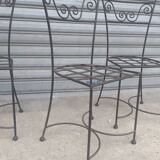 Set of four wrought iron chairs 1960