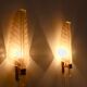 Pair of 24-carat gold flaked glass leaf appliques