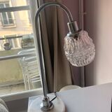 Vintage 70s chrome and marble lamp