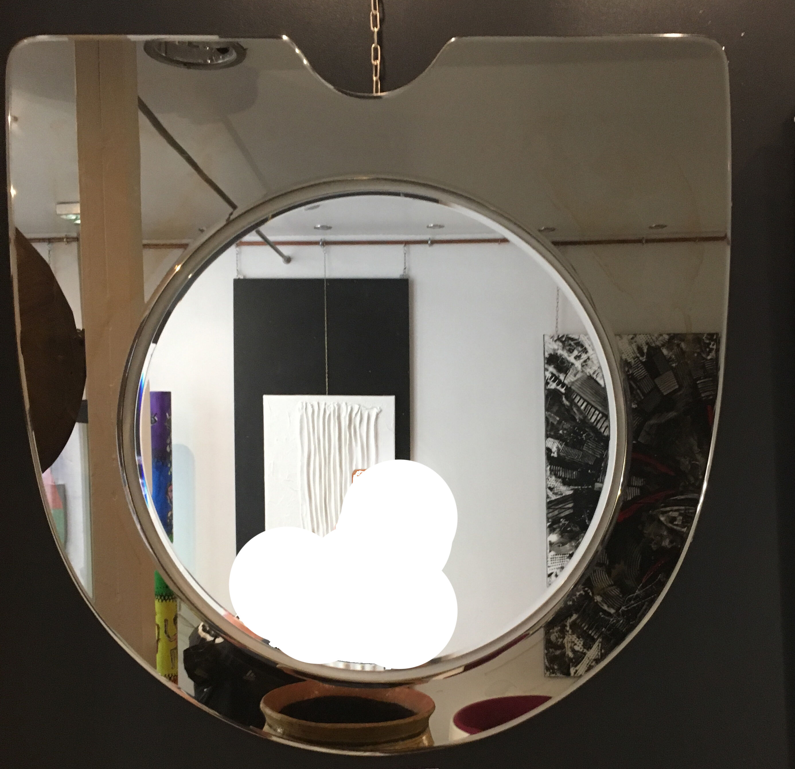 Mirror crystal art 60s, unusual shape 78x78 cm