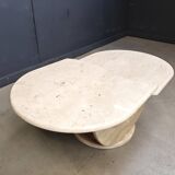Vintage two tier travertine coffee table, 1970s