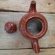 Vintage antique brown porcelain teapot