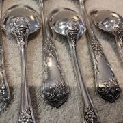 12 silver-plated metal coffee spoons by Boulenger LXV demi riche.