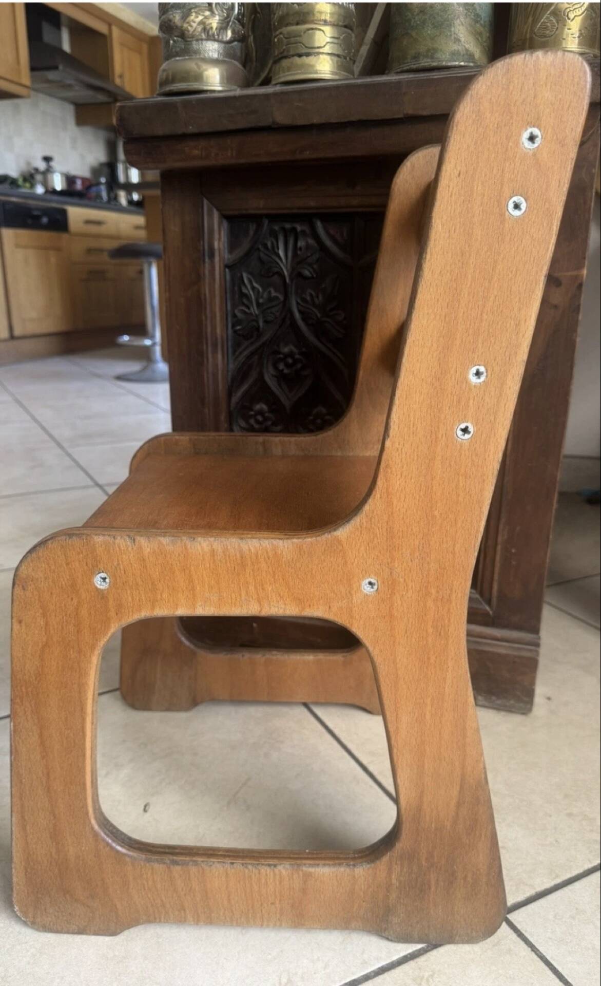 Vintage wooden children's sled chair – 60s/70s design furniture
