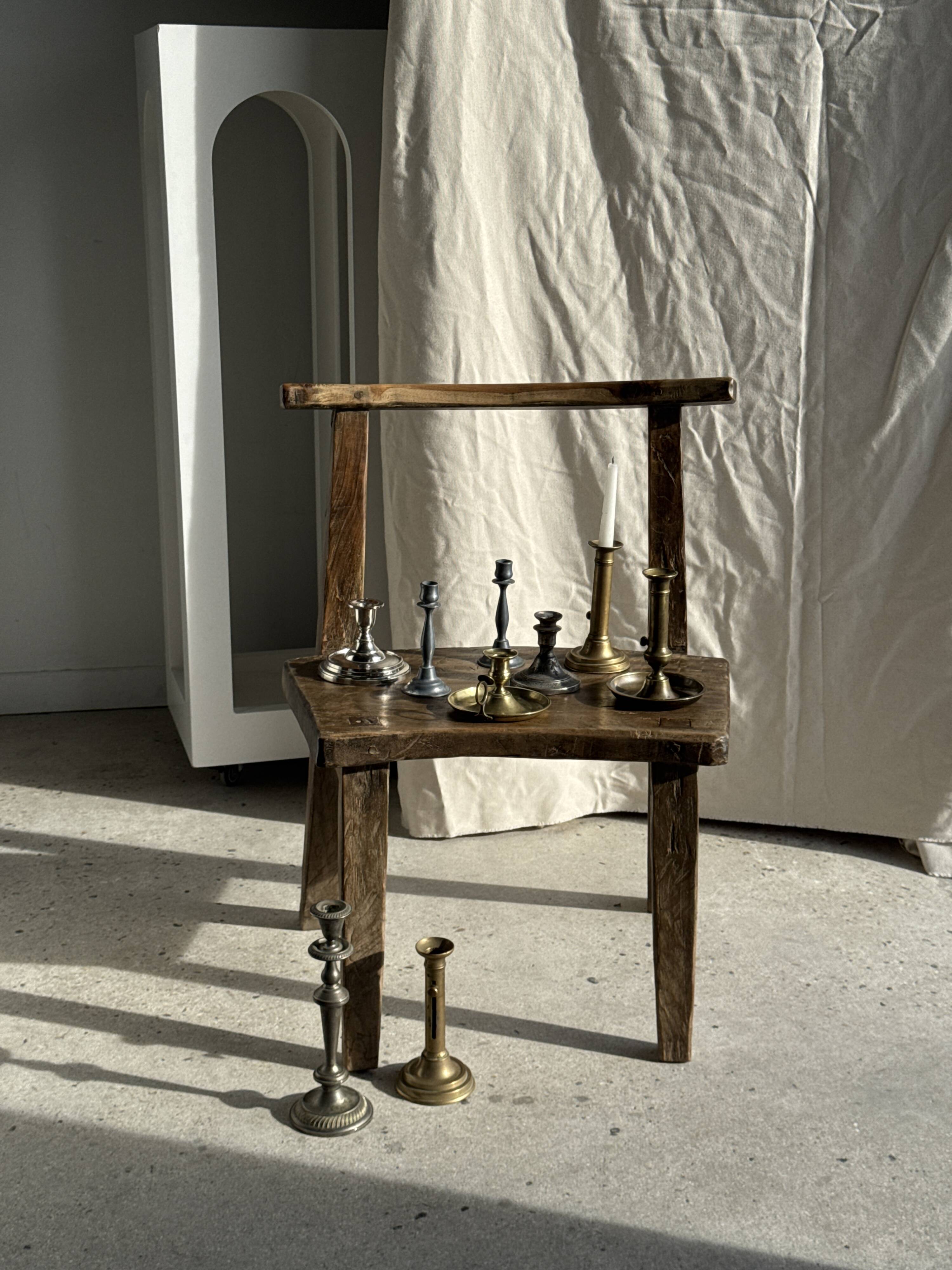 Large antique silver-plated candlestick H29 D10.5