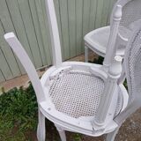 4 old wooden and cane chairs