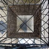 Iron and wicker umbrella carrier