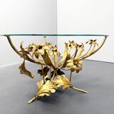 Coffee Table, Hollywood Regency Style, gold-plated Metal by Hans Kögl