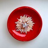 red ceramic ashtray signed Vallauris design 70s