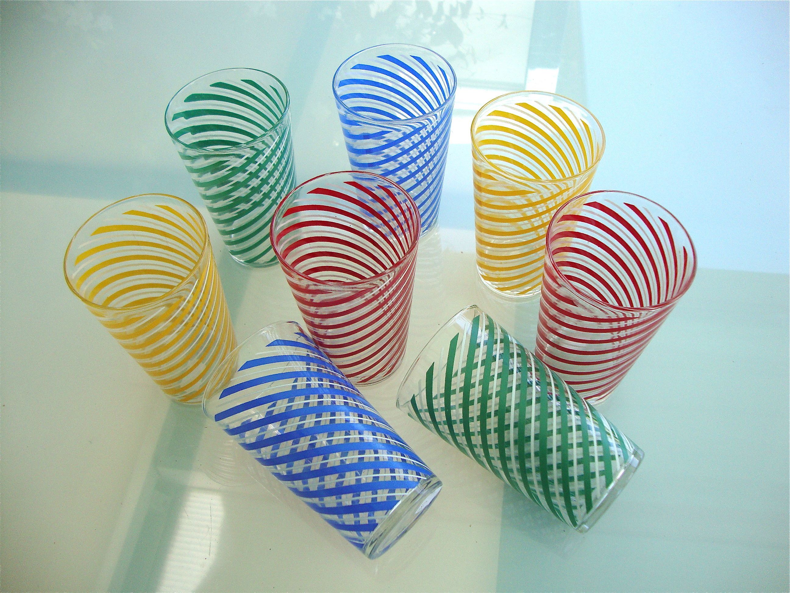 Series of 8 orangeade glasses