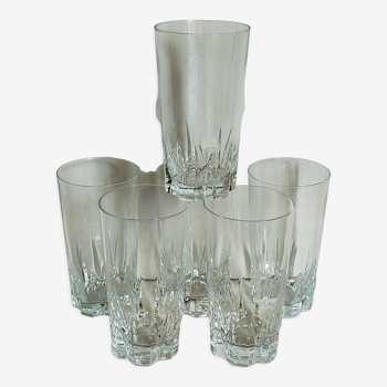 Six verres à jus "long drink "en cristal vintages