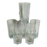 Six vintage crystal long drink juice glasses