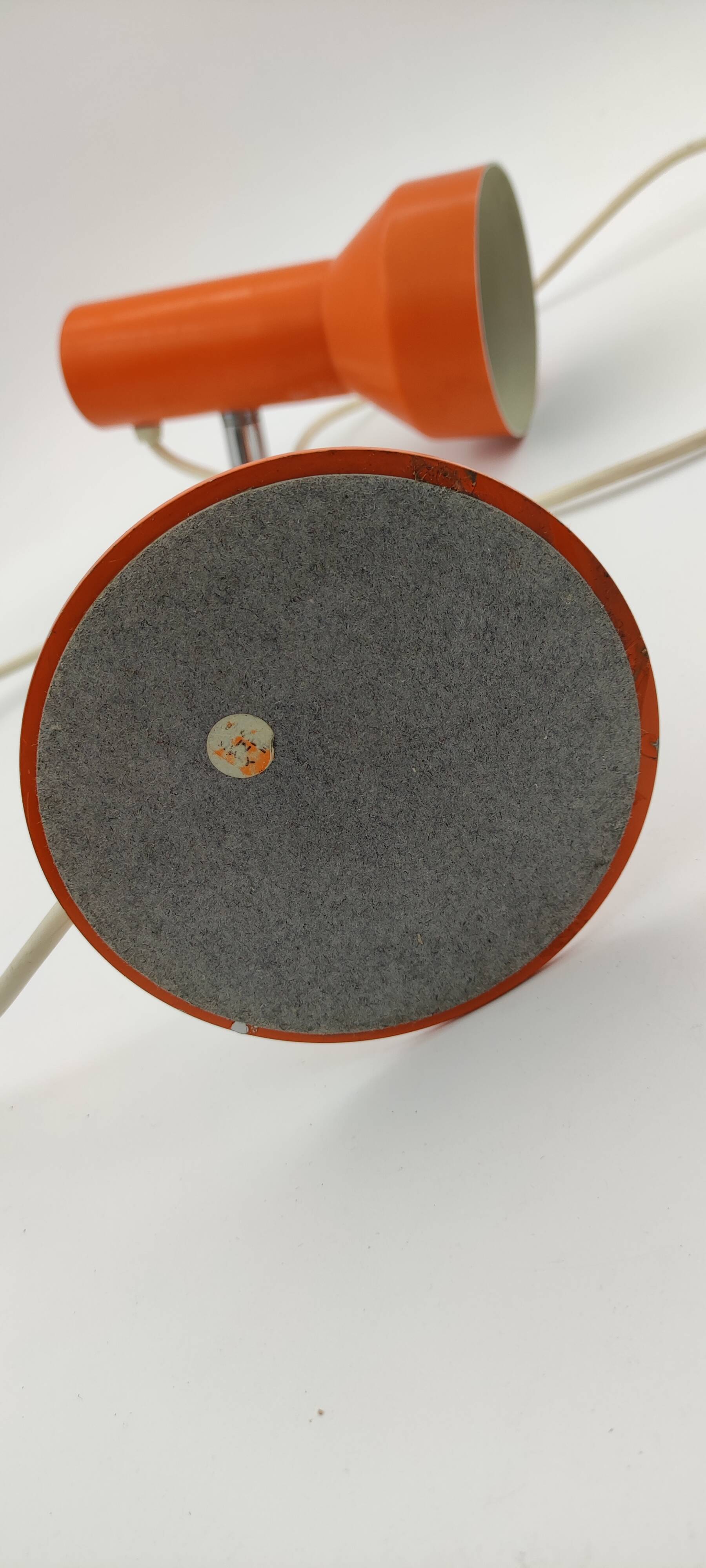 Orange metal lamp from the 70s