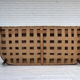 1960s, 3-seater Danish sofa, green furniture velour, ash wood legs.