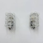 Set of 2 bubble glass wall lamp sconces by Helena Tynell for Limburg, Germany, 1970s