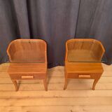 A pair of bedside tables by Axel Larsson, Bodafors, Sweden, 1940s.