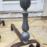 Vintage geometric andirons
