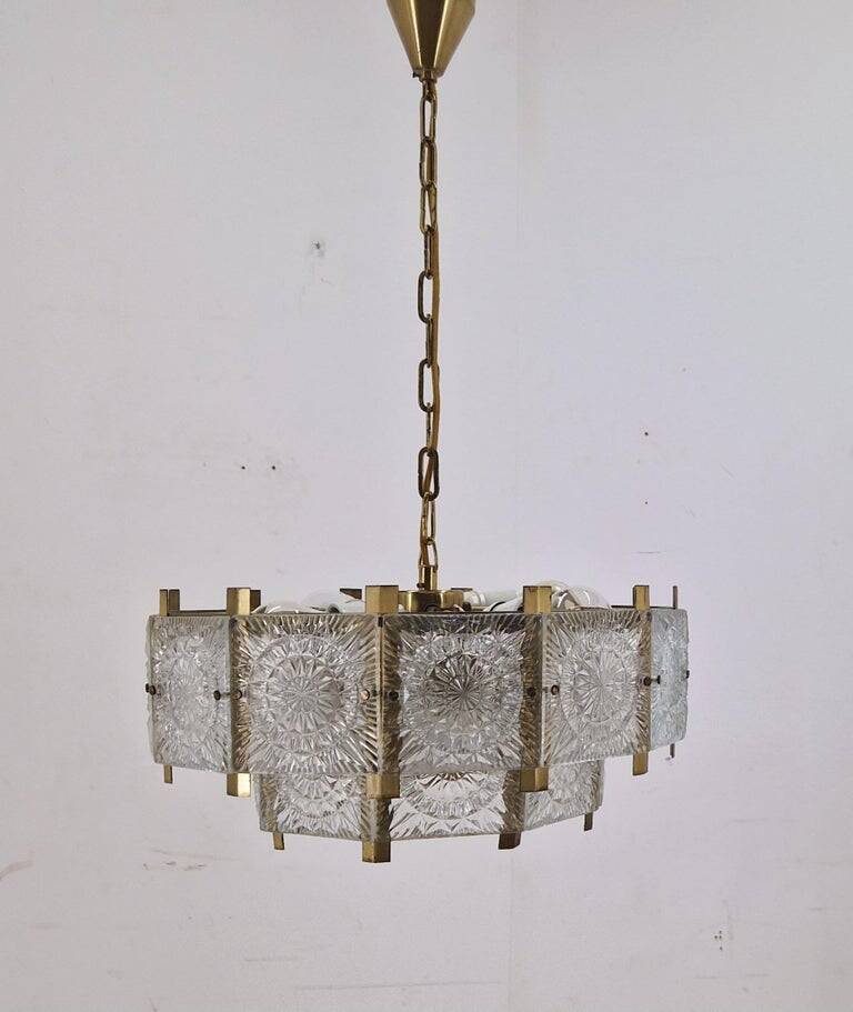 Midcentury Chandelier designed by Jaroslav Bejvl, Kamenicky Senov, 1970s