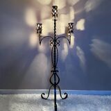 Brutalist wrought iron floor lamp from the 60s