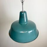 Industrial Green Enamel Factory Pendant Lamp, 1960s