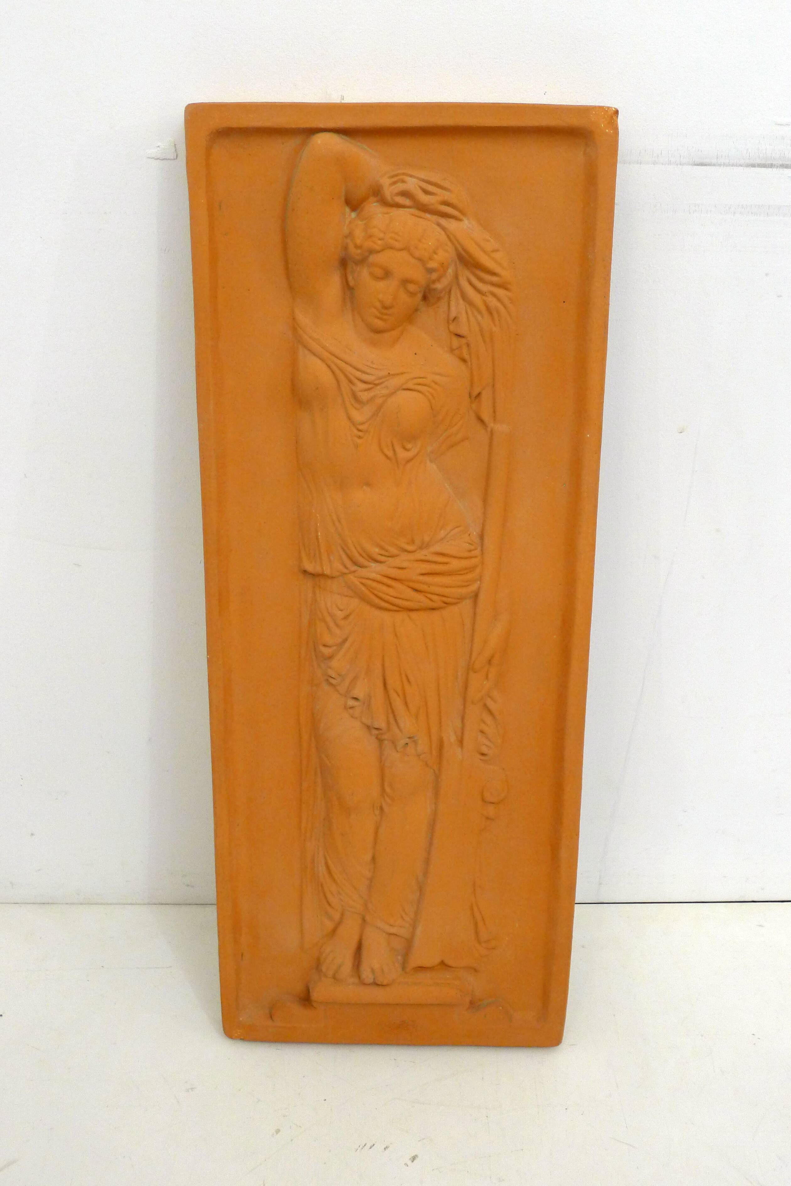 Wall plaque Woman bather, terracotta bas-relief