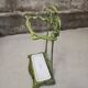 Art Nouveau umbrella stand in green enamelled cast iron