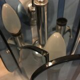 Lustre et applique en verre bleu