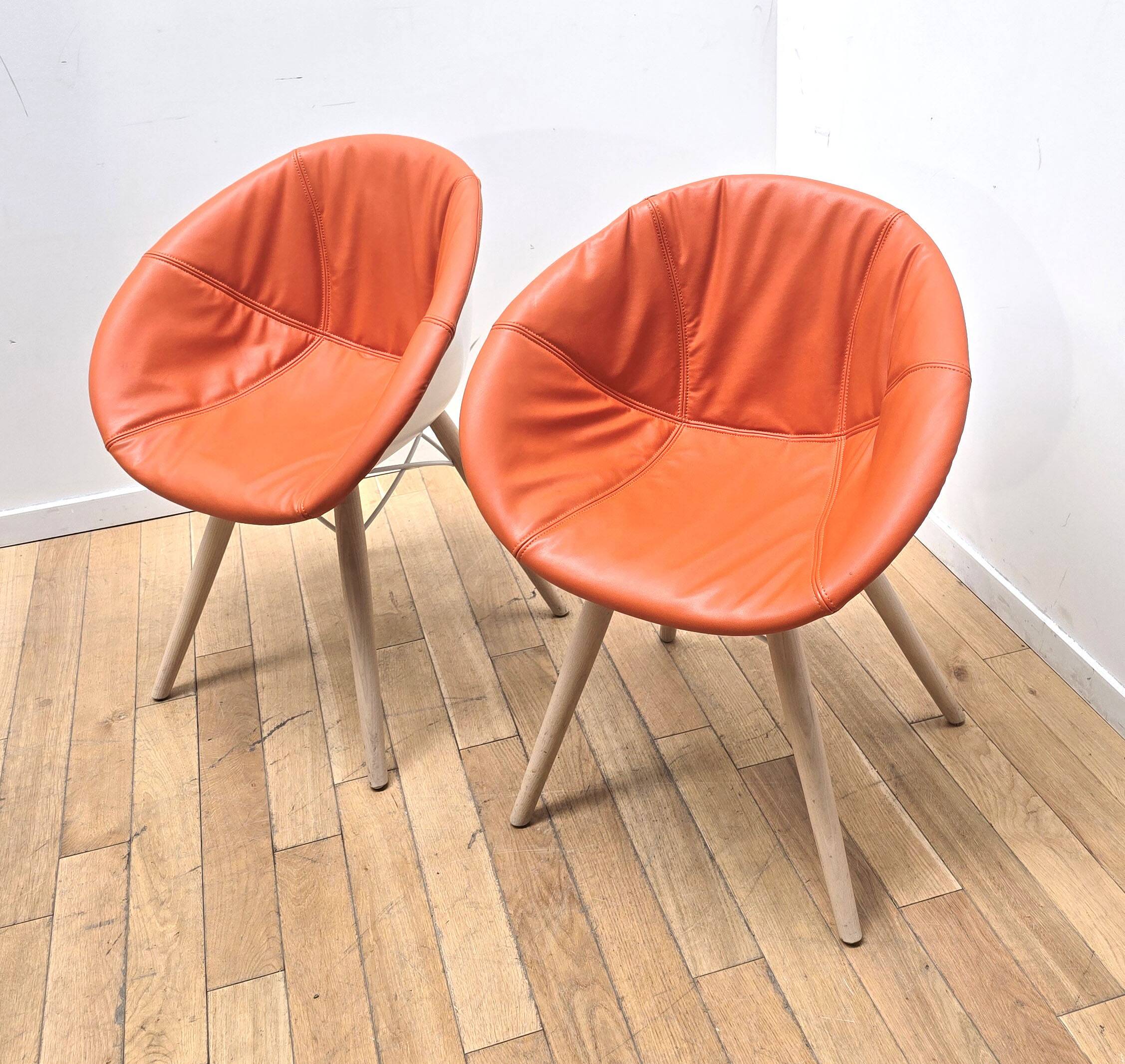 Pair of Gliss Wood 904 armchairs, Pedrali