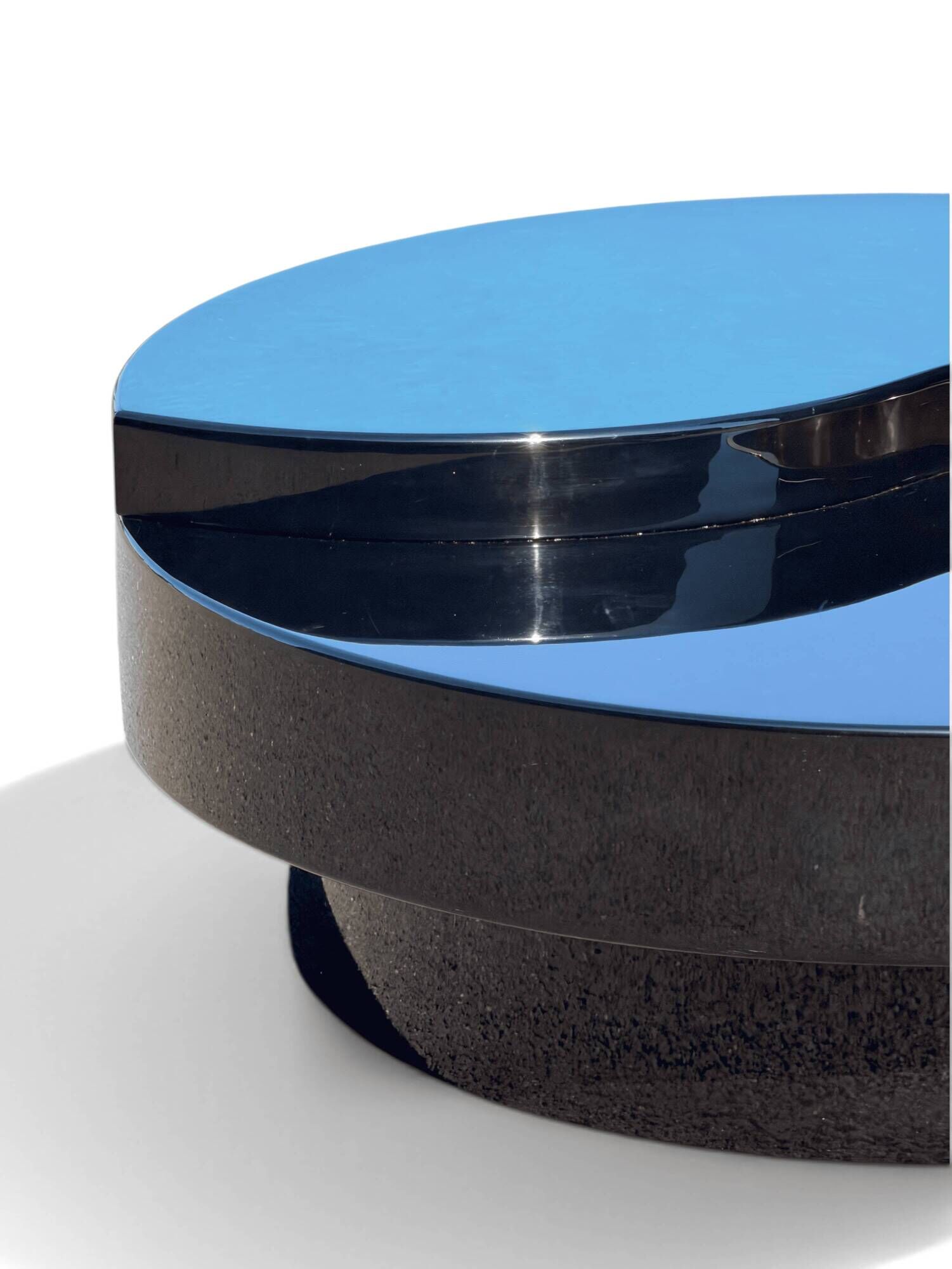 Rotating coffee table Yin Yang by Willy Rizzo, brass, 1970s