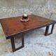Industrial coffee table pallet table steel cinnamon brown