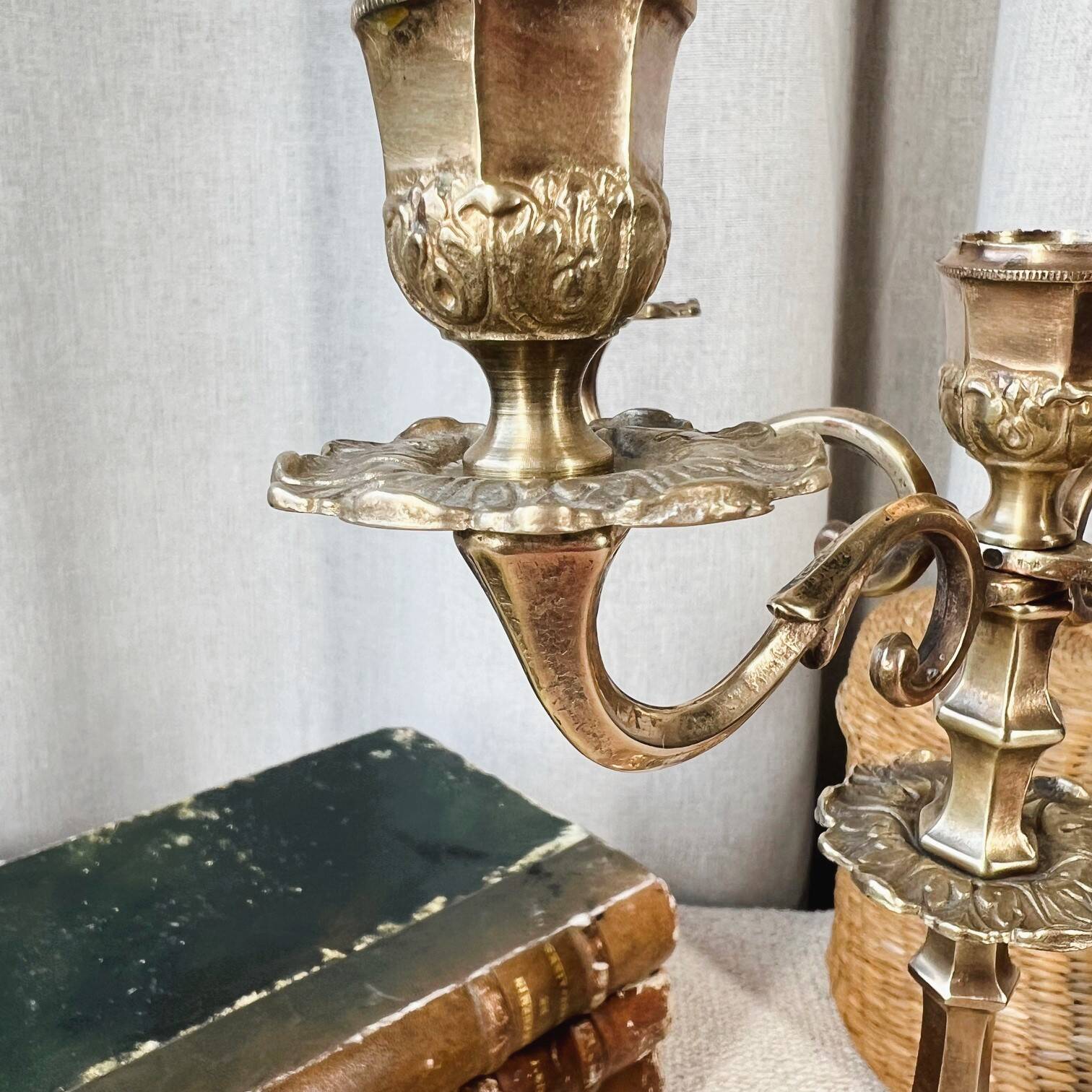 5-light brass candlestick