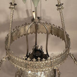Antique medieval wrought iron chandelier from a German castle.