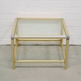 vintage gold & silver coffee table glass table top
