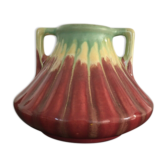 Ancien vase a double anses en céramique