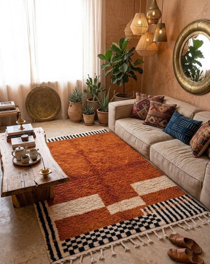Handmade traditional pure wool Berber rug 1.5/2.5 m