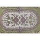 Vintage Turkish Oushak handmade wool cotton green area rug 108x225