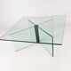 Table basse en verre postmoderne, années 1980